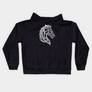 Celtic Horse Silver Grey Blend Kids Hoodie